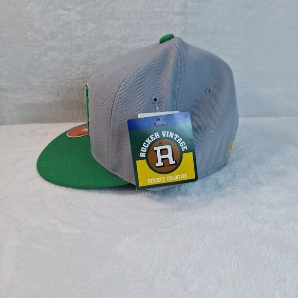 Rucker Vintage Basketball Cap Hat By Stall & Dean Size 7 Gray Green Logo - Picture 3 of 8